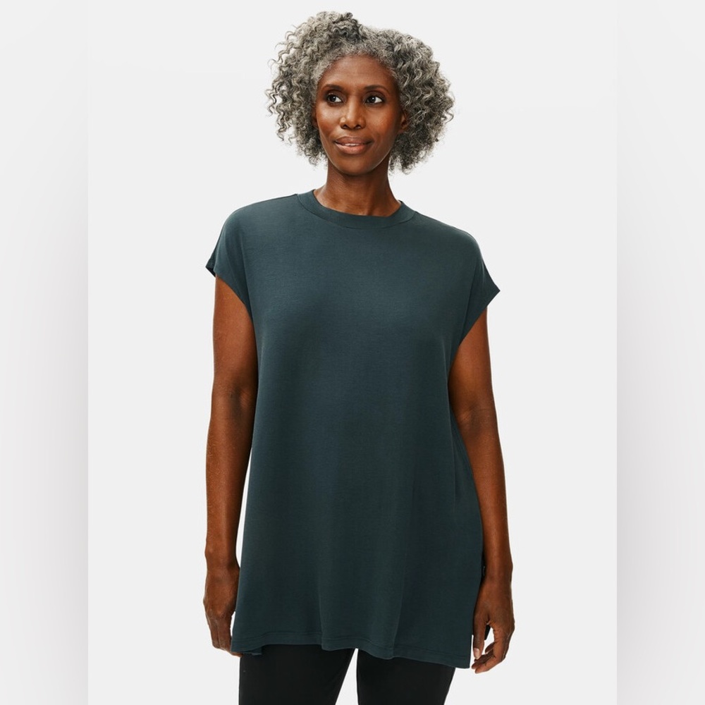 EILEEN FISHER Fine Jersey Crew Neck Tunic